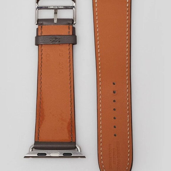 Hermes Beton/Etain Printed Leather 38mm Apple Watch Strap - Picture 2 of 7